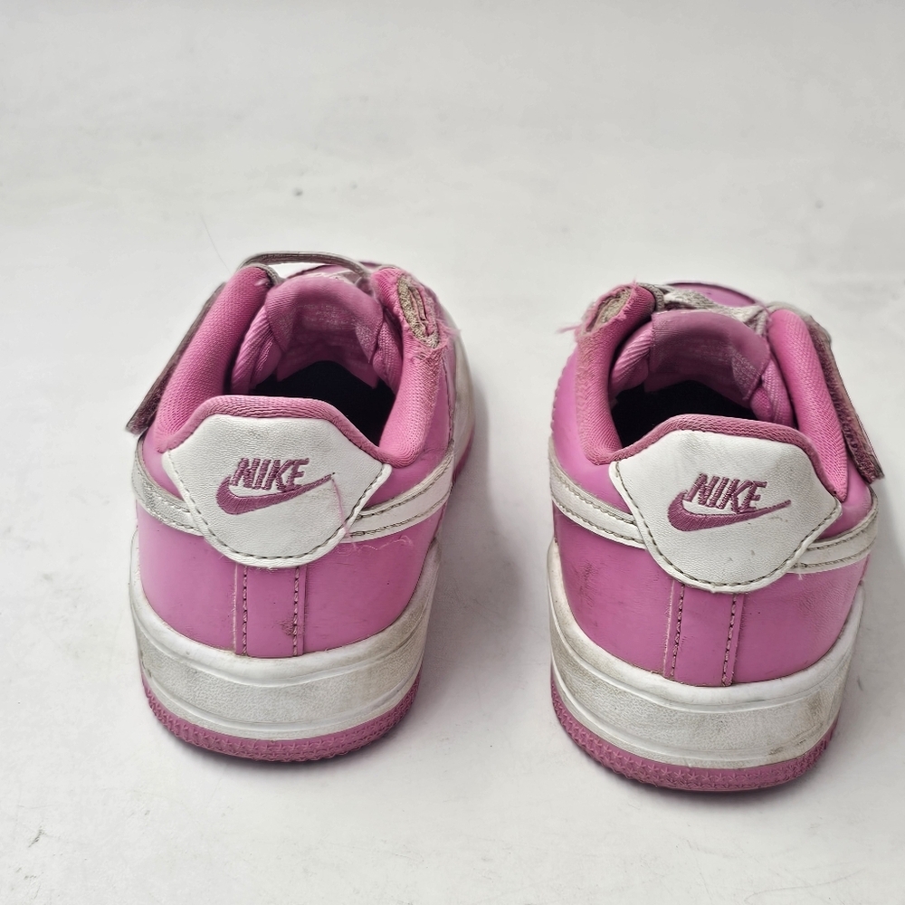 Nike Force 1 Low EasyOn Kids 11.5C Playful Pink White FlyEase Hook Loop Strap - Picture 6 of 12